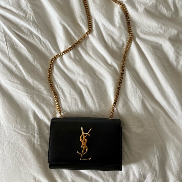 SAINT LAURENT YSL KATE SMALL CHAIN BAG IN GRAIN DE POUDRE EMBOSSED LEATHER - Picture 2 of 8